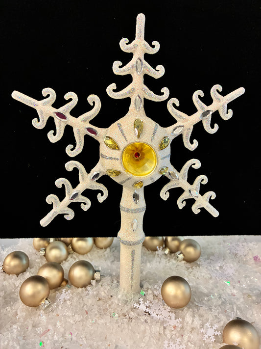 White Snowflake Tree Topper Morawski for ChristmasJules