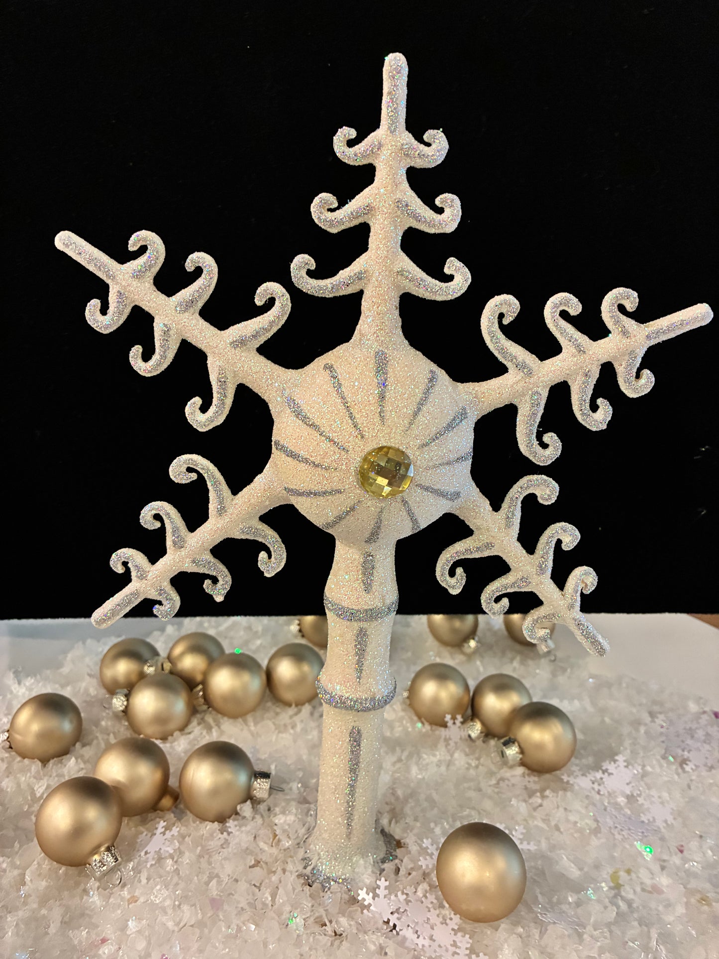 White Snowflake Tree Topper Morawski for ChristmasJules