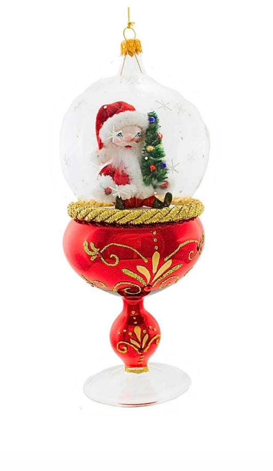 DeCarlini Sitting Santa Claus in Dome