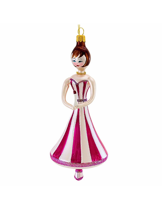 deCarlini Ballerina with Striped Pink Dress