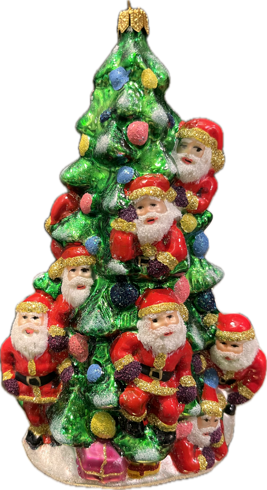 ChristmasJules CHRISTMAS TREE FULL OF SANTAS