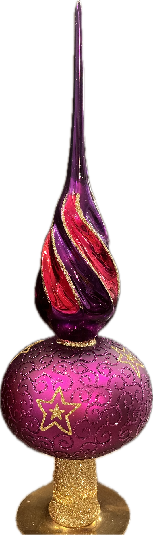 ChristmasJules PURPLE SWIRL FINIAL