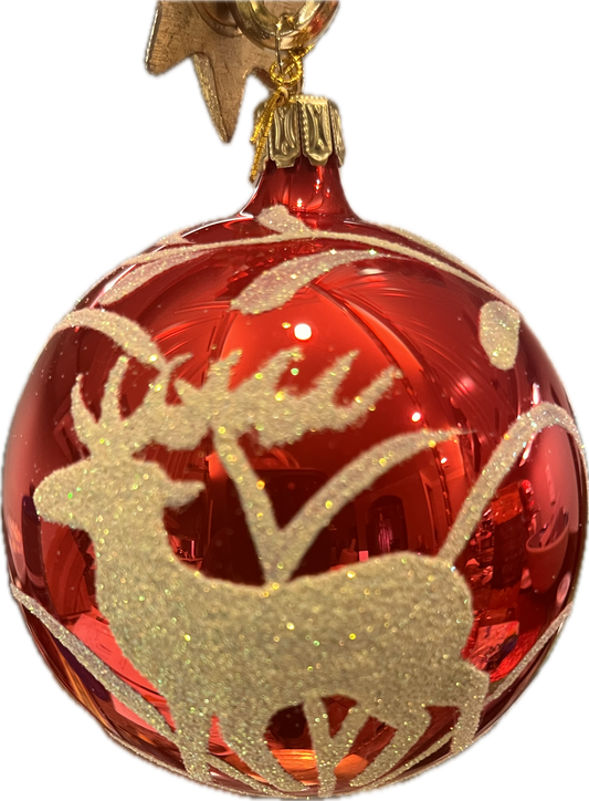ChristmasJules GLITTER STAG BAUBLE