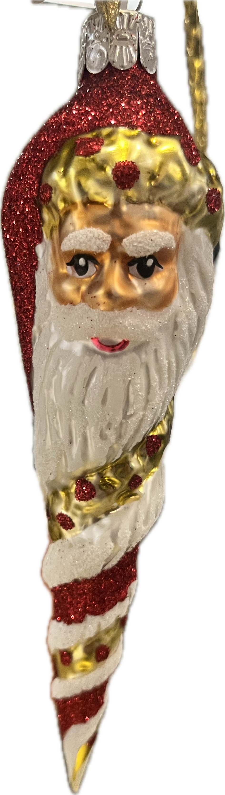 ChristmasJules Glittering Santa Icicle