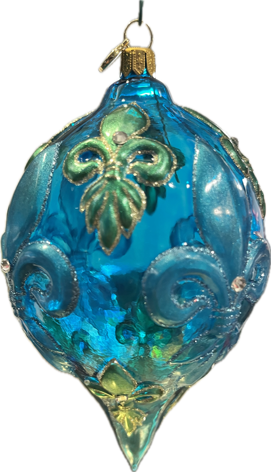 Sea Blue Drop with Lilies - Glitter Lab