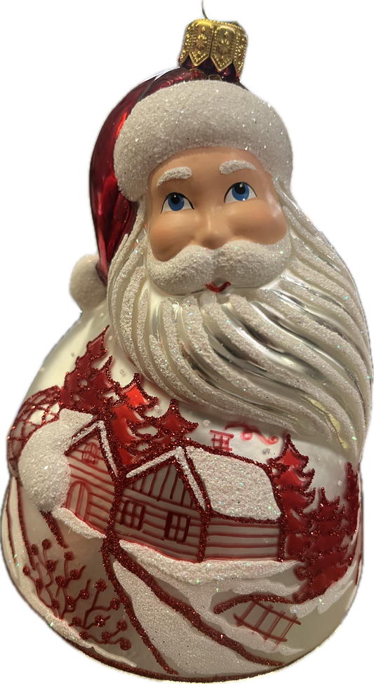 White and Red Santa Toile