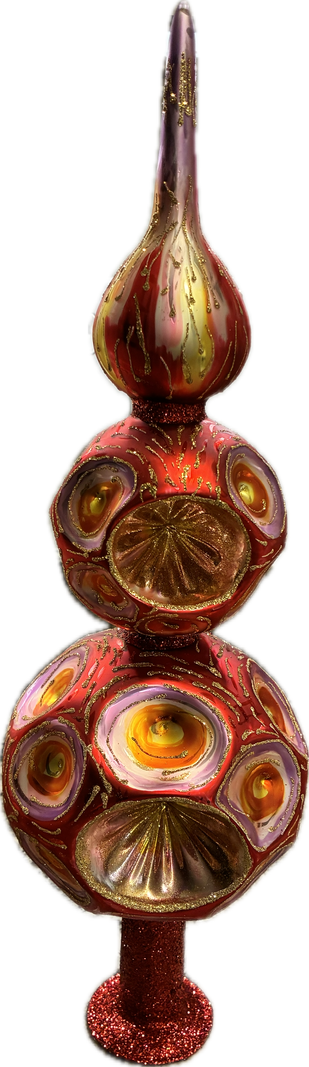 Red Peacock Finial