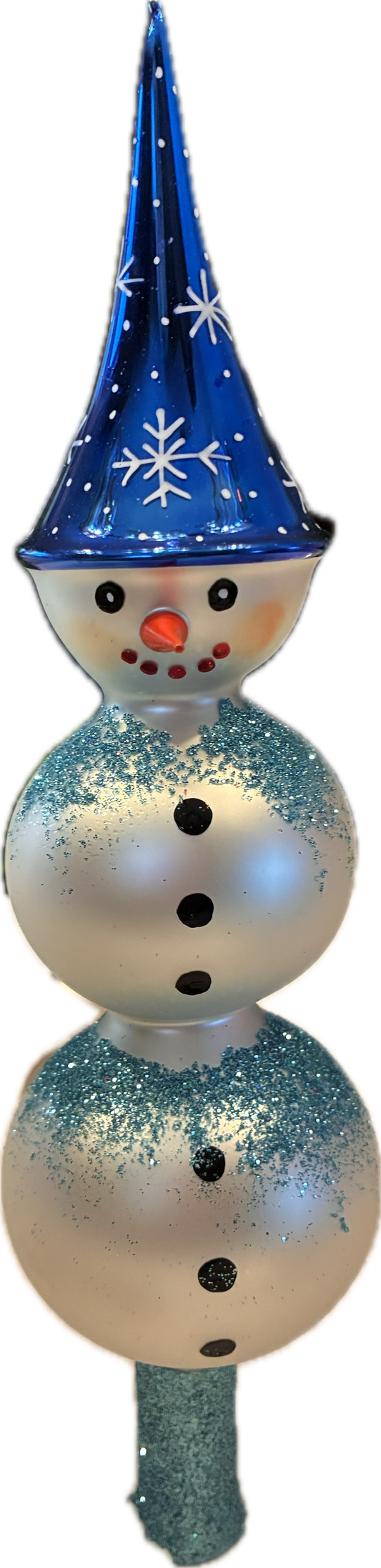 ChristmasJules Blue Hat Snowman Finial