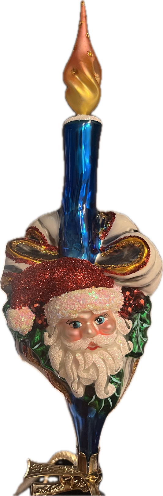 ChristmasJules Candle with Santa Head on Clip