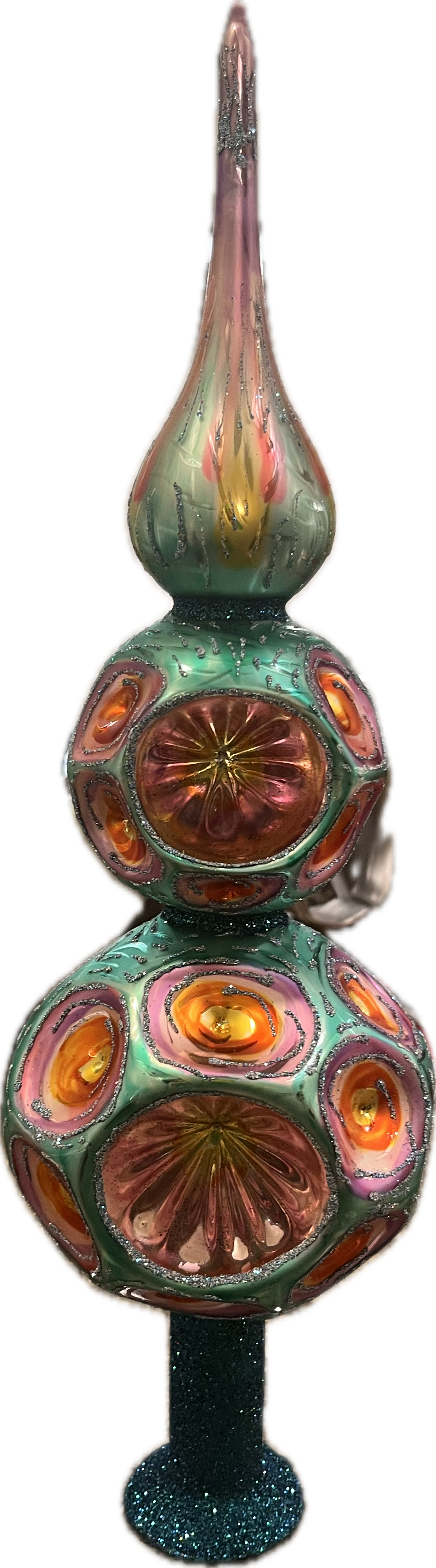 ChristmasJules TURQUOISE PEACOCK FINIAL