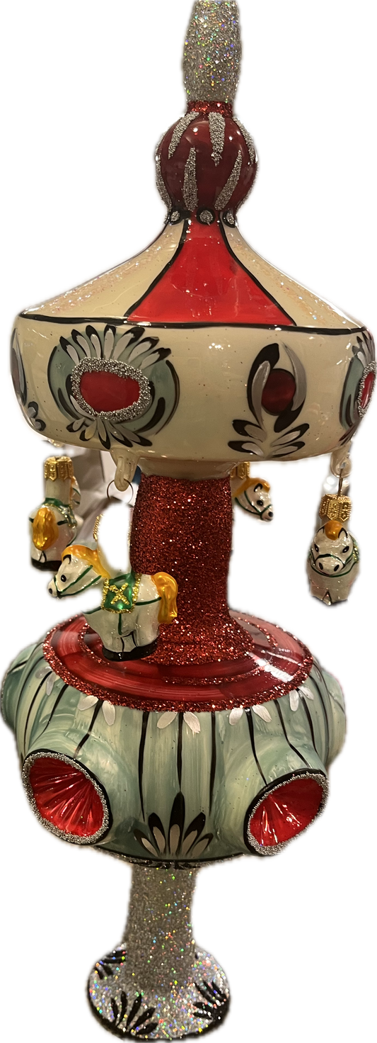 ChristmasJules LARGE CAROUSEL with HORSES FINIAL