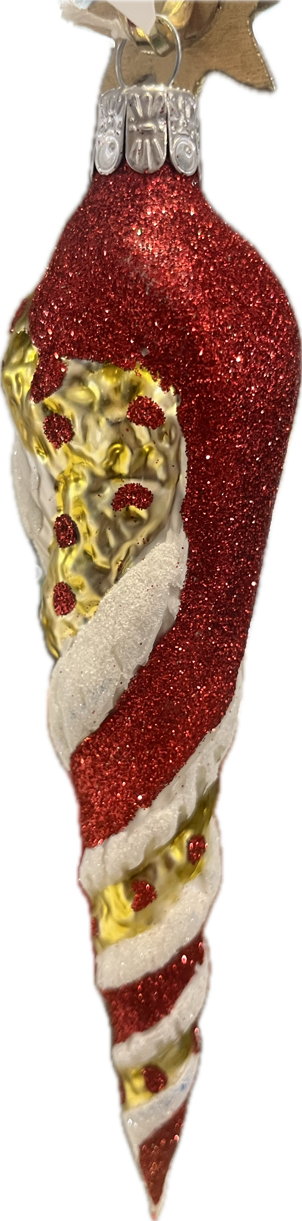 ChristmasJules Glittering Santa Icicle