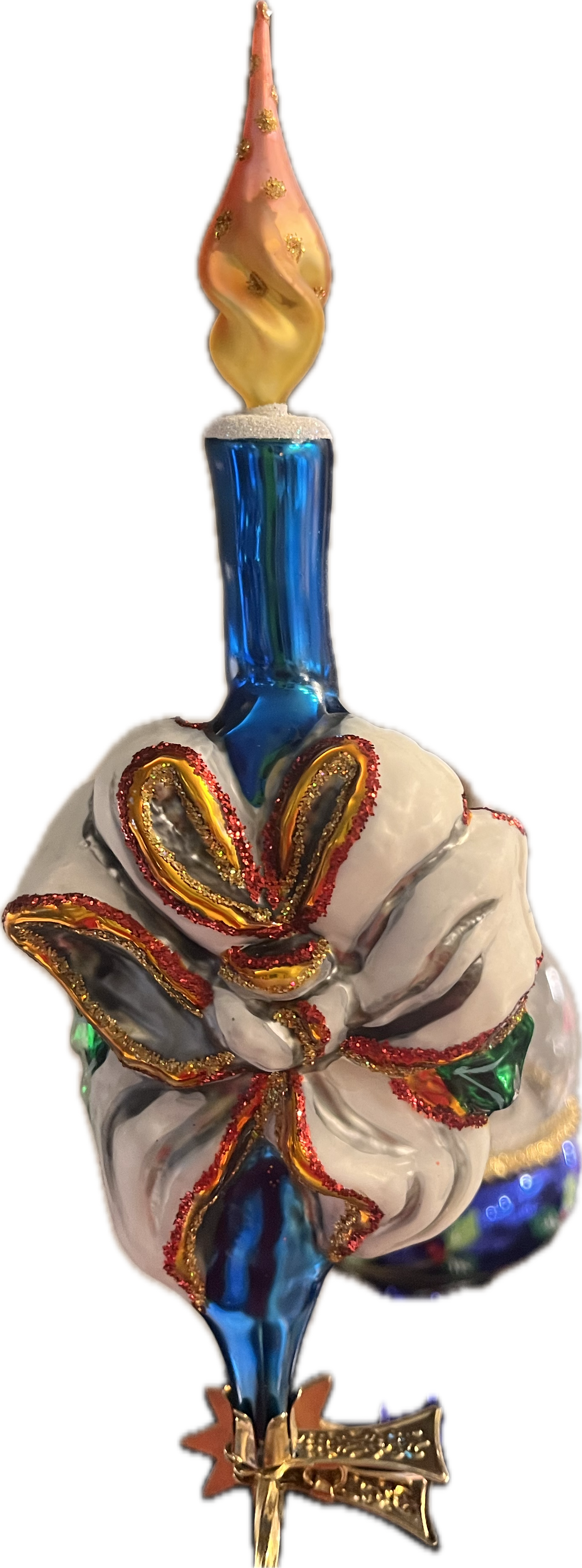 ChristmasJules Candle with Santa Head on Clip