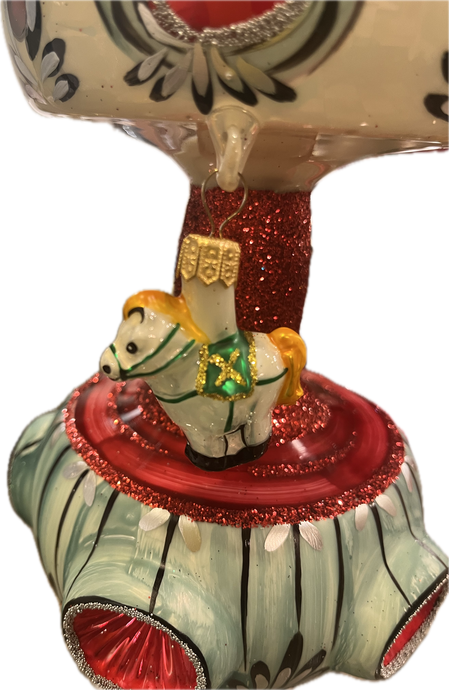 ChristmasJules LARGE CAROUSEL with HORSES FINIAL