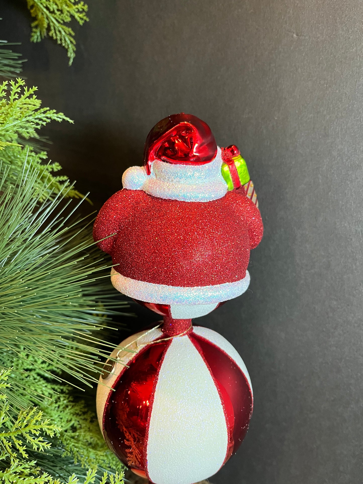 ChristmasJules Santa Ball Christmas Tree Topper