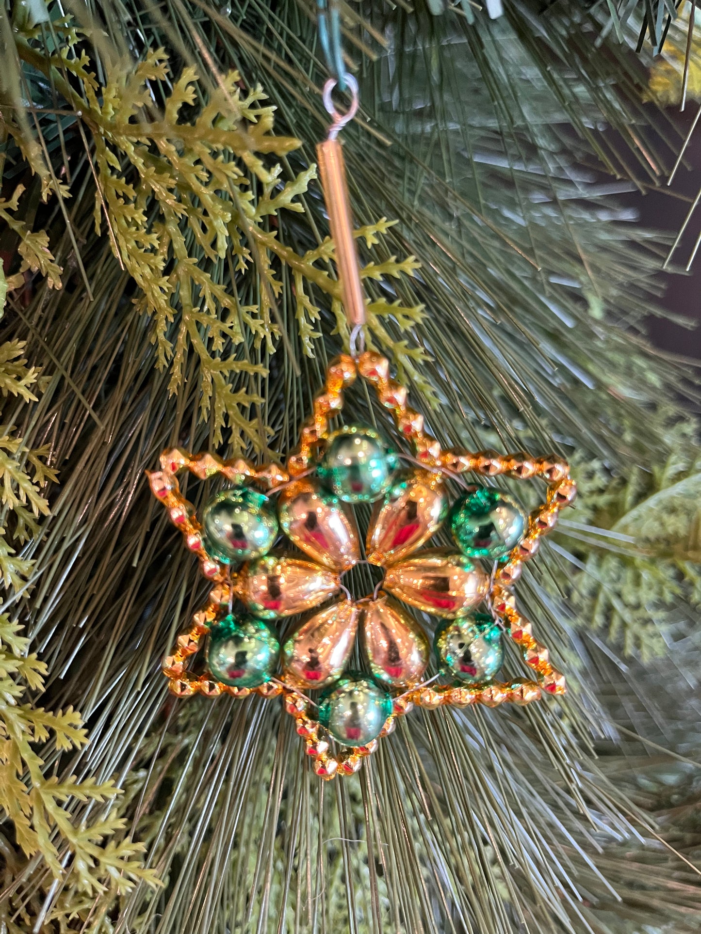 ChristmasJules Beaded Star Christmas Ornament - Set of 3 - Traditional