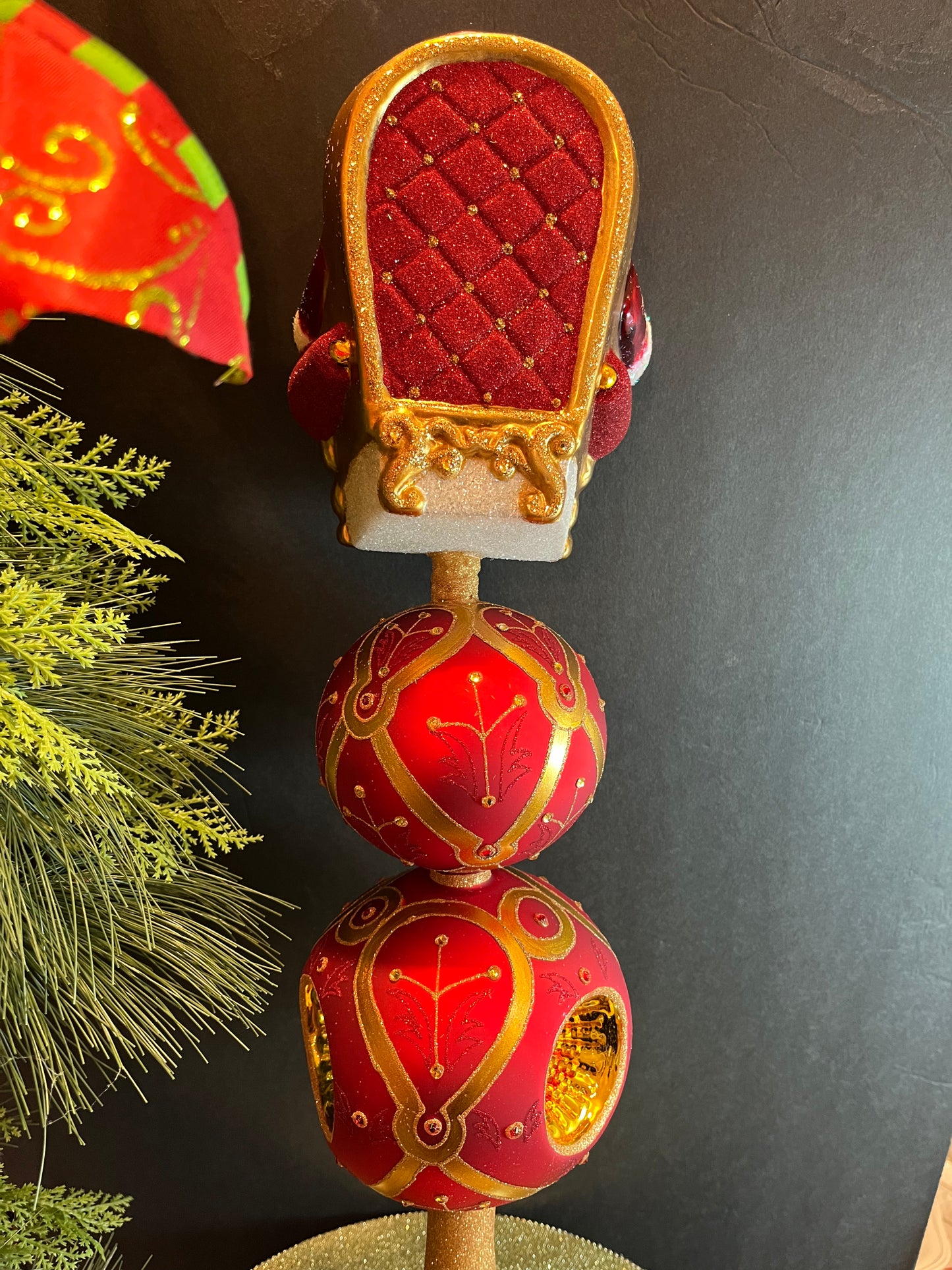 We Wish You a Merry Christmas Glass Finial by Christmas Couture
