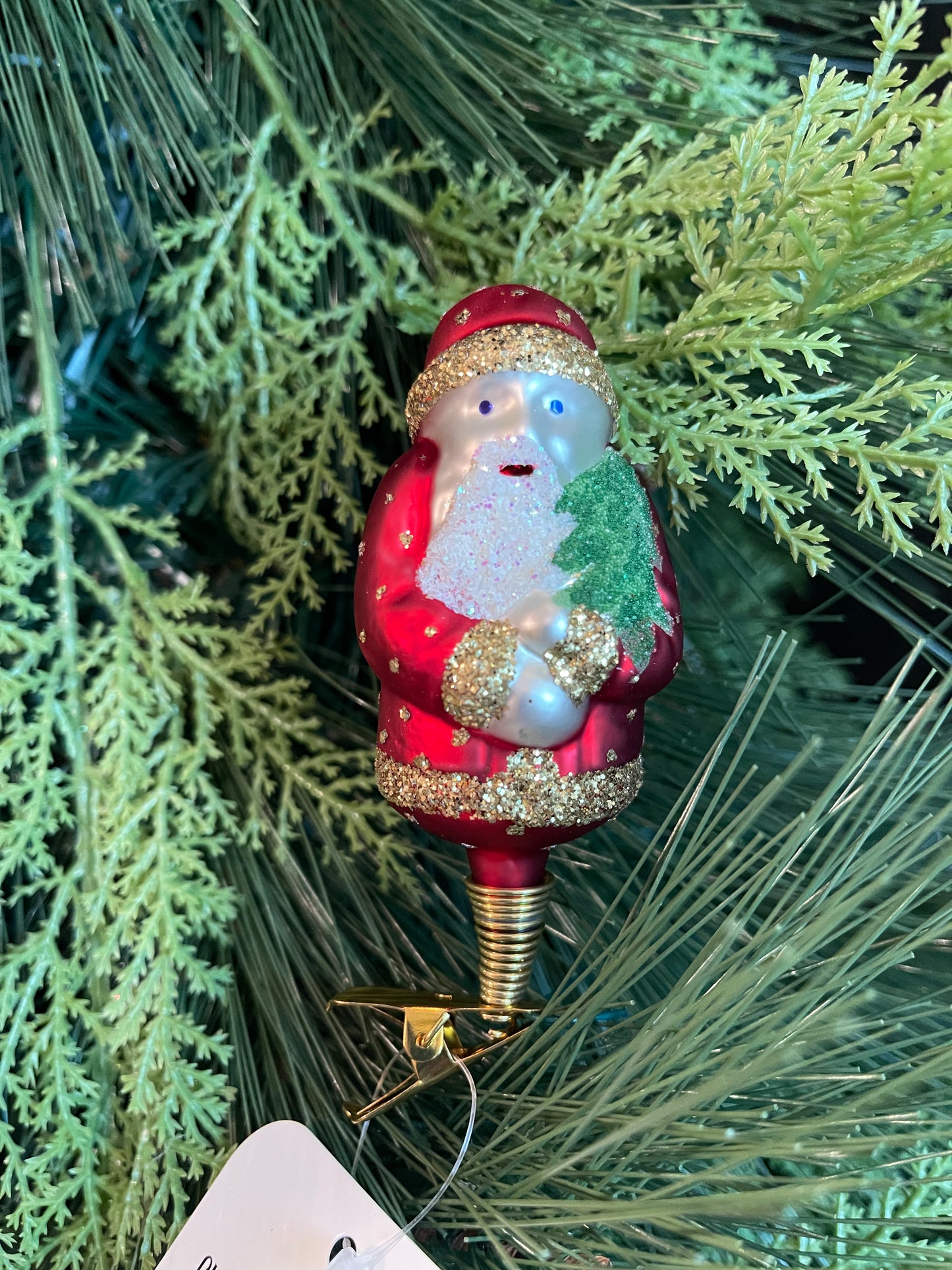 Polka Dot Santa Clip Ornament Christmas Jules