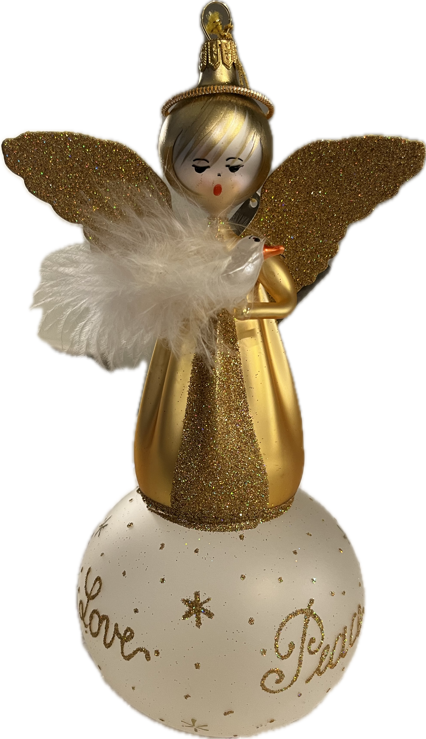 deCarlini Vintage Angel on Ball with Dove