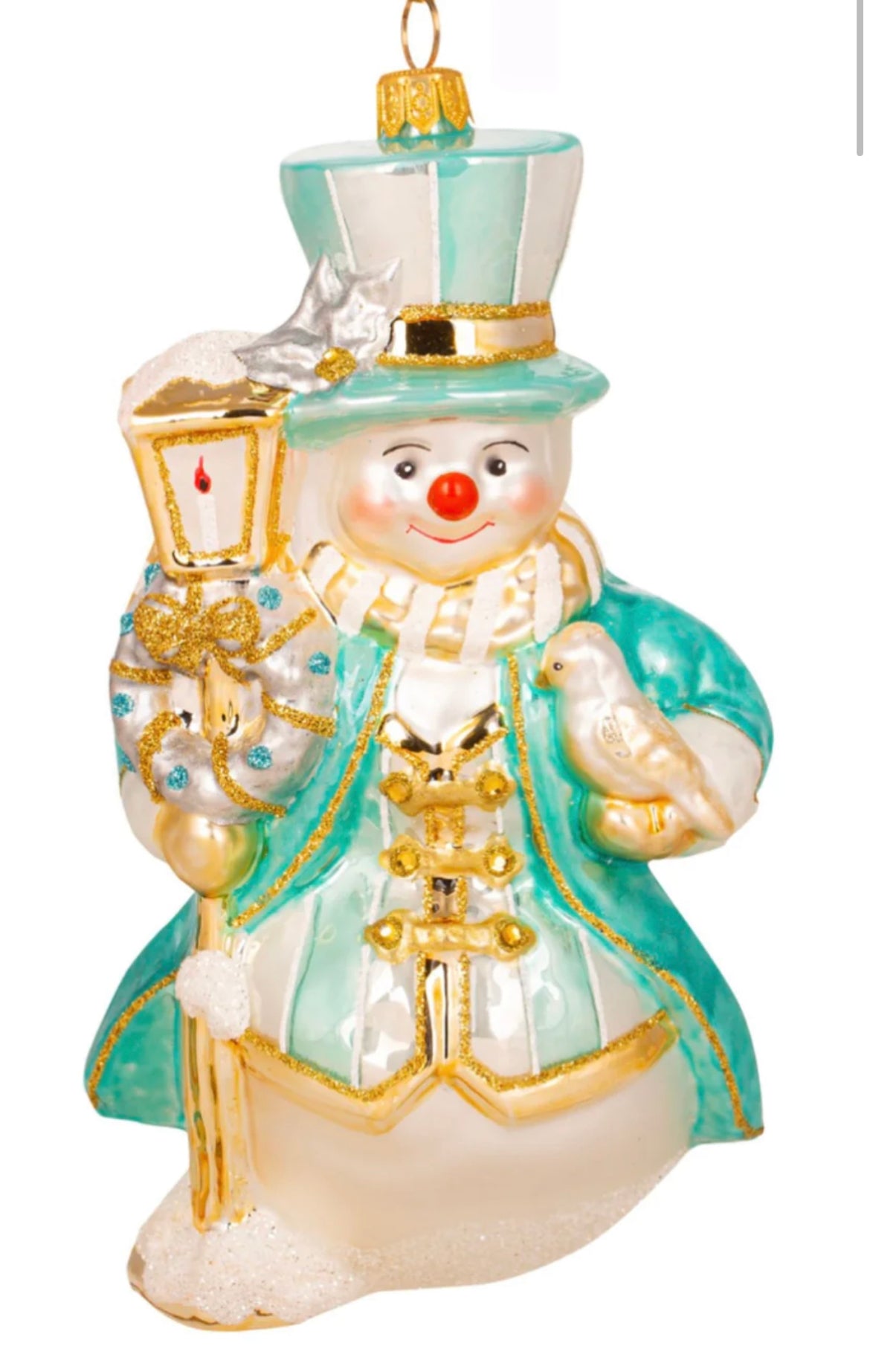 Huras Family Turquoise and Gold Snowman