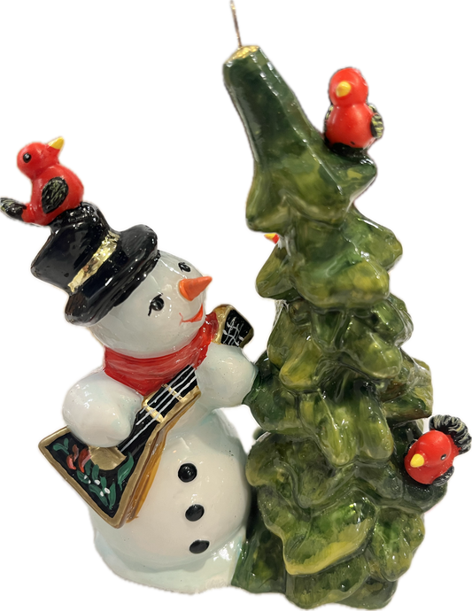 Snowman with a Crooked Tree