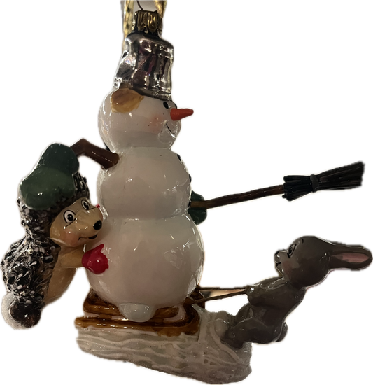 Snowman with Hare and Hedgehog