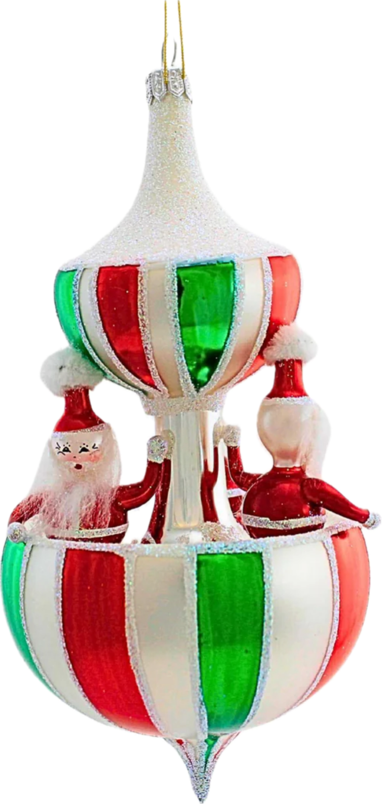 deCarlini Carousel Fountain with Three Santa Claus