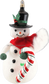 DeCarlini Snowman with Glass Hat and Candy Cane
