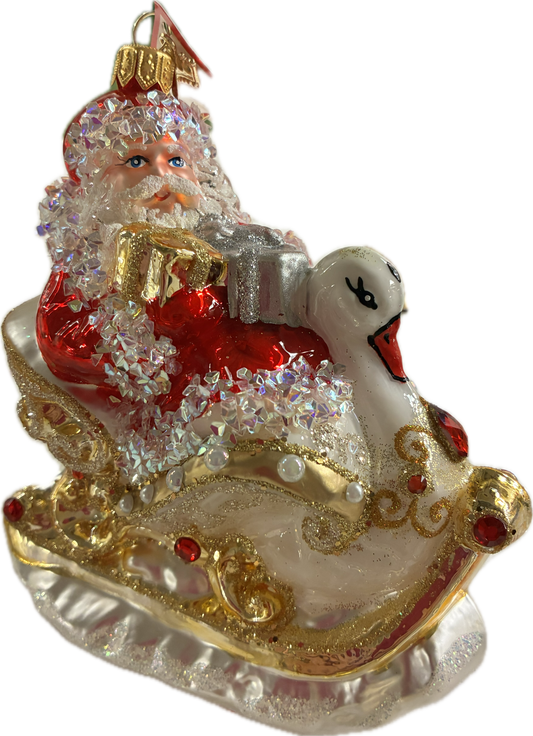 Sleighing Swan Santa The Ornament King