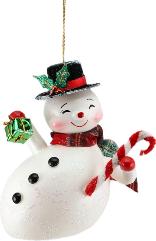 deCarlini Sitting Snowman with Hat