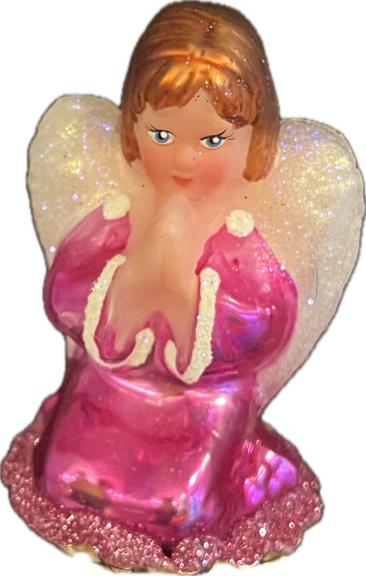 Kneeling Angel on Clip (Fuchsia) by ChristmasJules