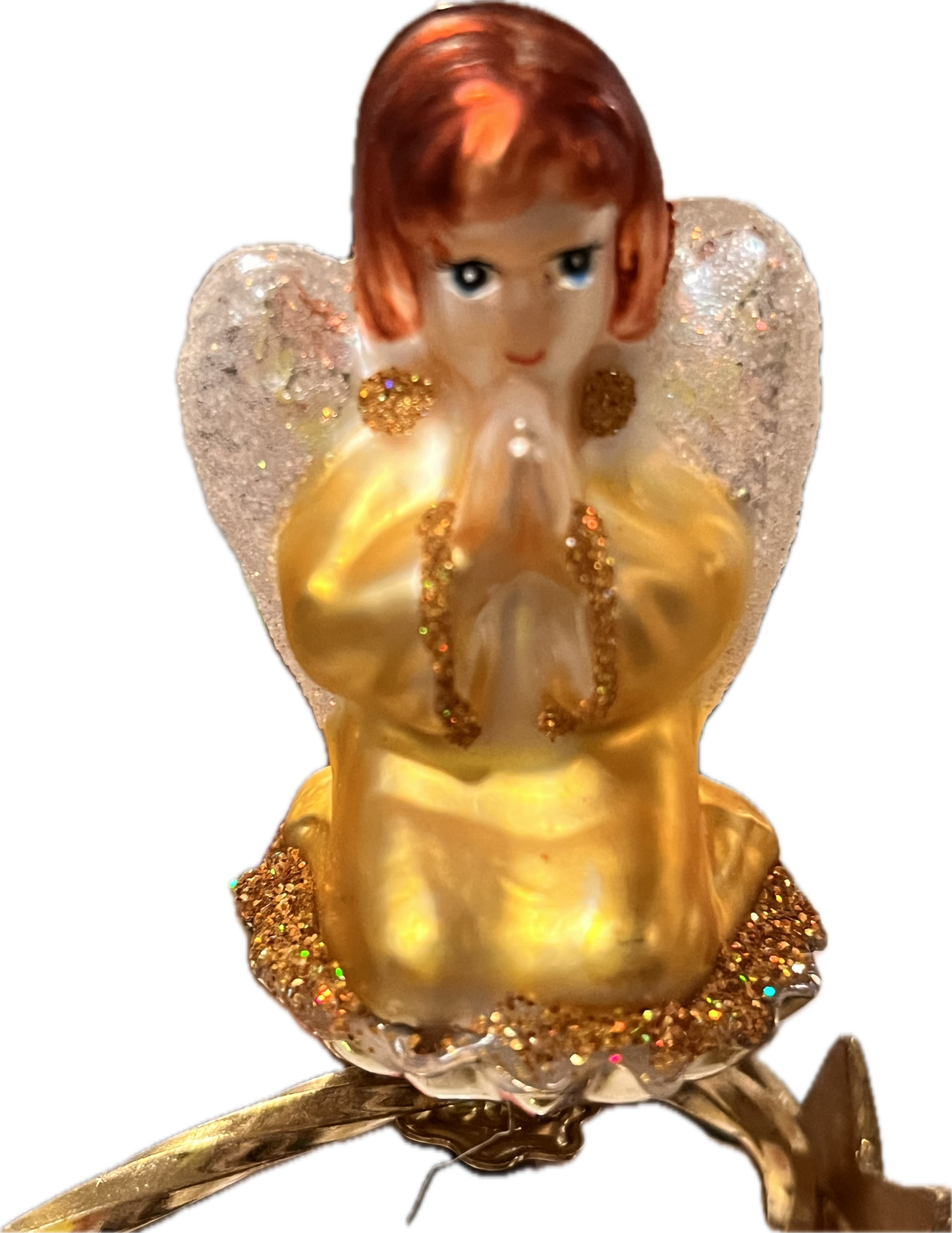 Kneeling Angel on Clip (Gold) by ChristmasJules