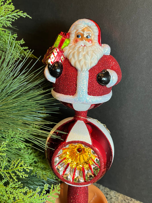 ChristmasJules Santa Ball Christmas Tree Topper