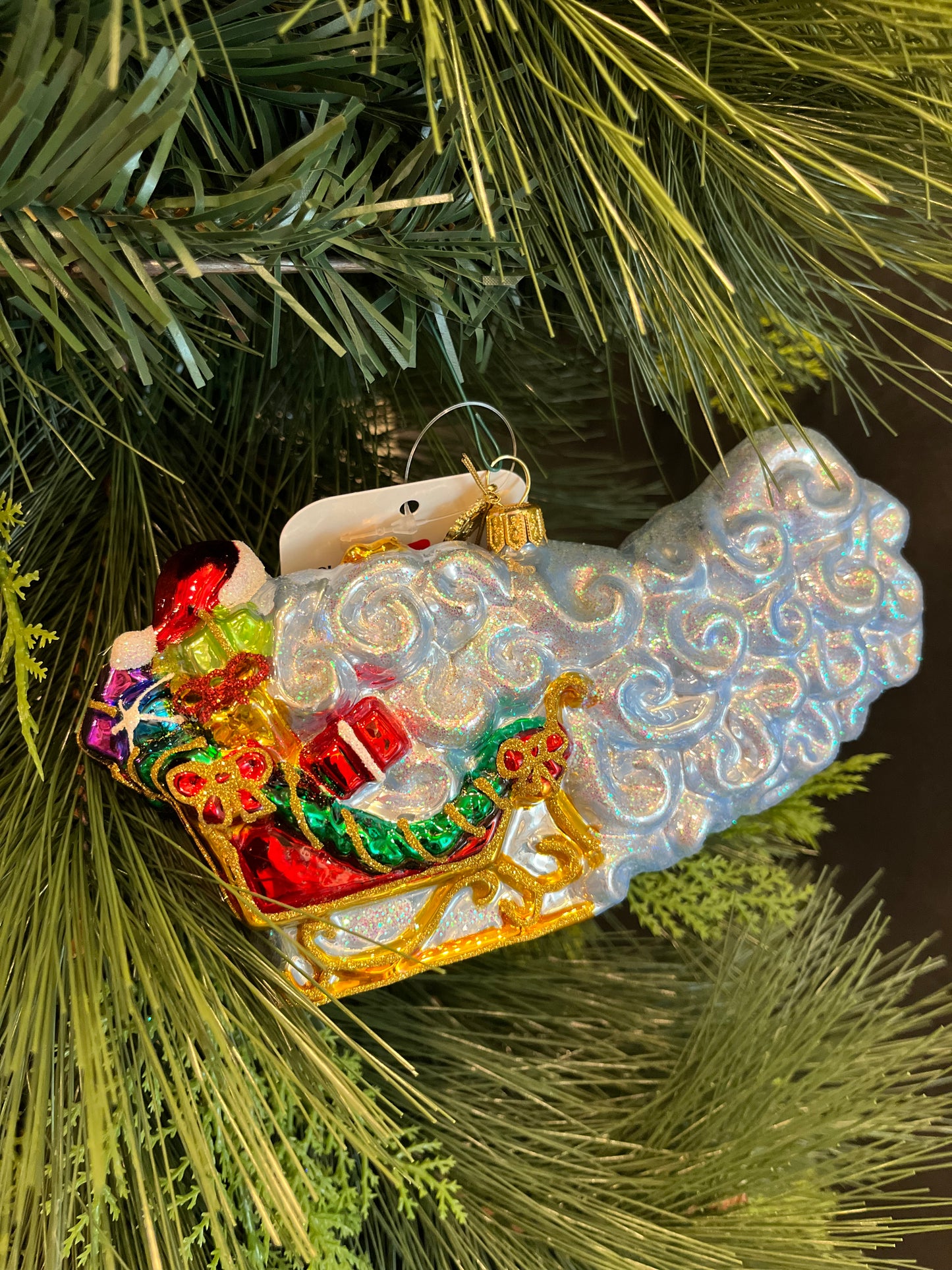 Huras Family for ChristmasJules Traveling Santa on a Cloud Ornament