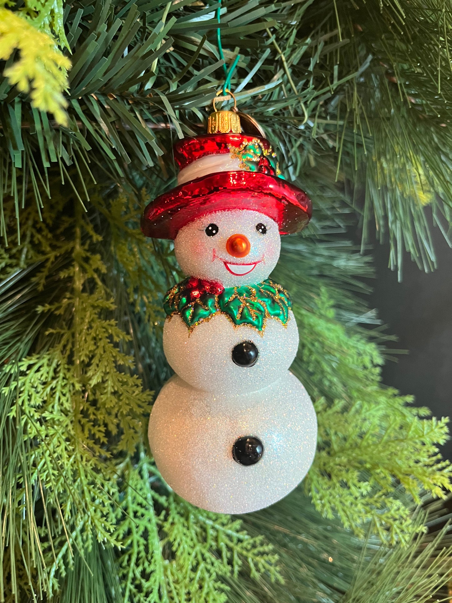 Snowman with Holly Hat ChristmasJules