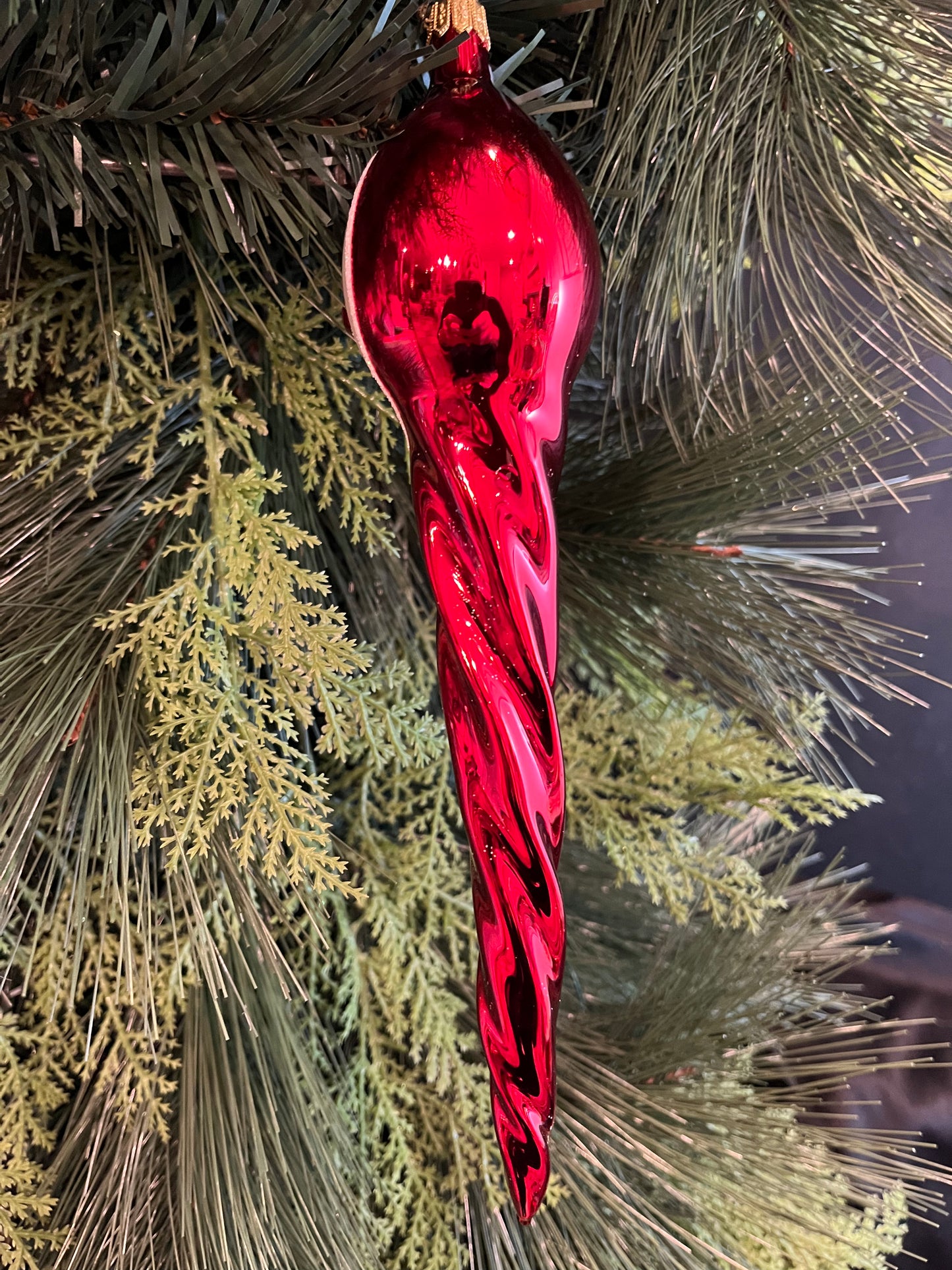 Santa Swirl Icicle by deCarlini